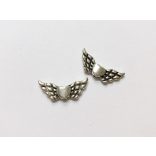 Szives antik ezüst angyalszárny pár (22*9mm)