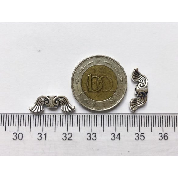 Angyalszárny pár antik ezüst (19*7mm)