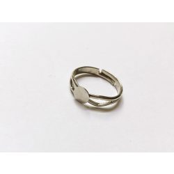 Ragasztható gyűrű-alap antik ezüst színű, állítható