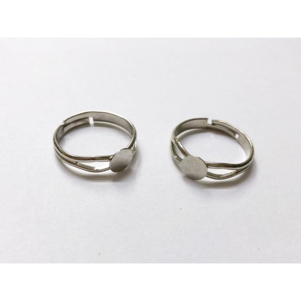 Ragasztható gyűrű-alap antik ezüst színű, állítható