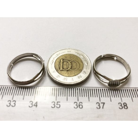 Ragasztható gyűrű-alap antik ezüst színű, állítható