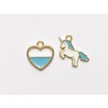 Unikornis szivecskével - kék