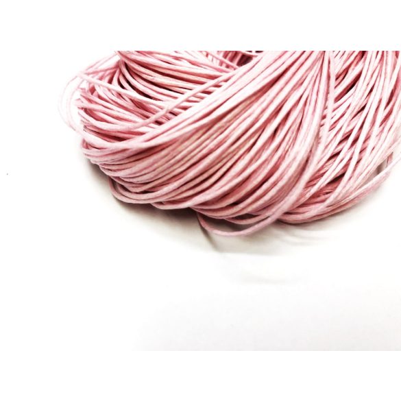Viaszolt pamutszál (1mm) - Halvány rózsaszín - 1m