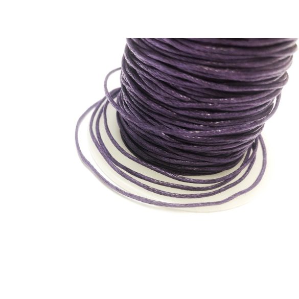 Viaszolt pamutszál (1mm) - sötét  lila  - 1m