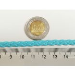 ~ 5mm Műbőr fonat - világos kék (50cm)