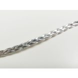 ~ 5mm Műbőr fonat - ezüst (50cm)