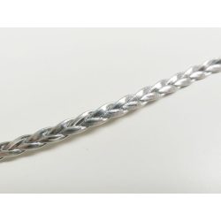 ~ 5mm Műbőr fonat - ezüst (50cm)