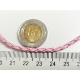 ~ 3 mm Műbőr fonat - rózsaszín (50cm)