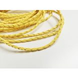 ~ 3 mm Műbőr fonat - sárga (50cm)