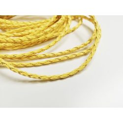 ~ 3 mm Műbőr fonat - sárga (50cm)