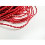 ~ 3 mm Műbőr fonat - piros (50cm)